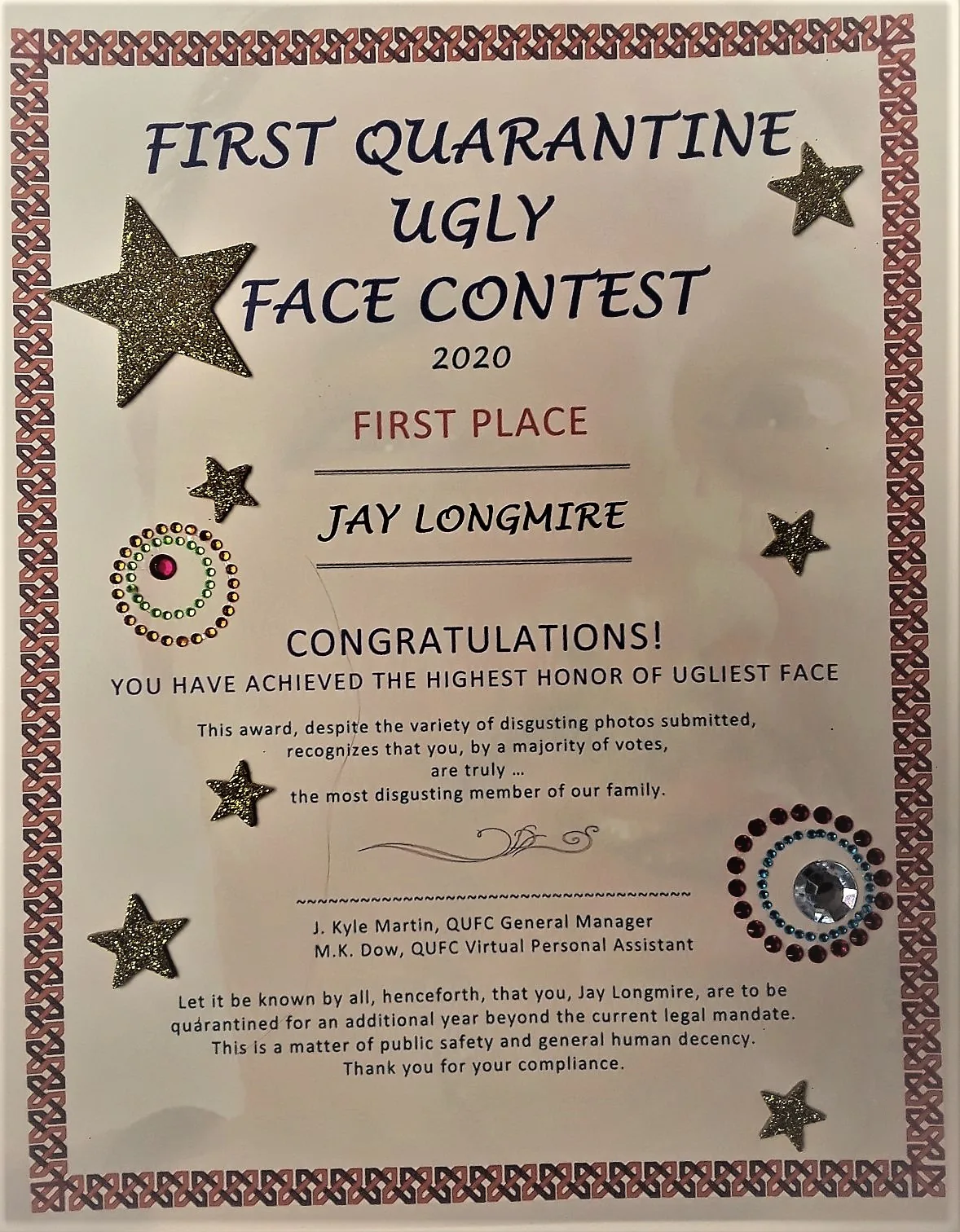QUFC certificate